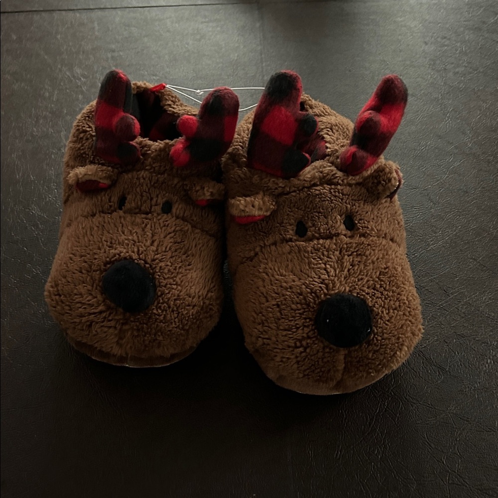Kids Old Navy Reindeer Slippers Sz-L(1-2)